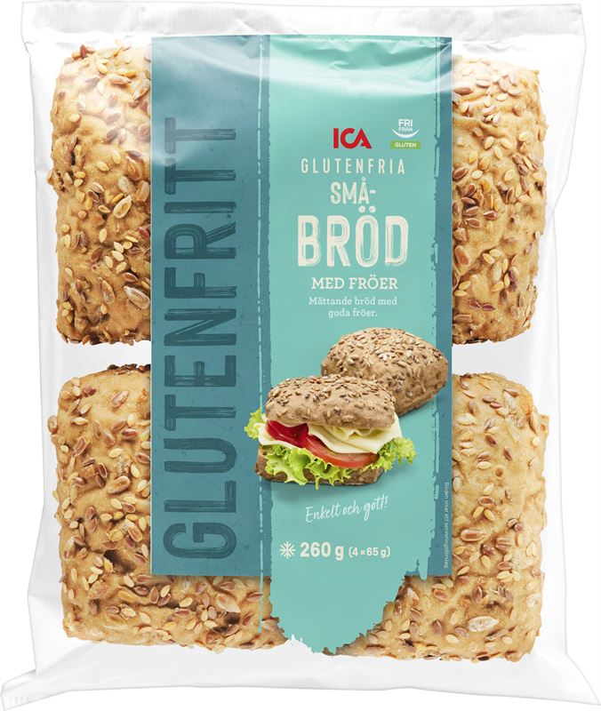 ICA Glutenfria Småbröd med fröer: 240 g, 4-pack