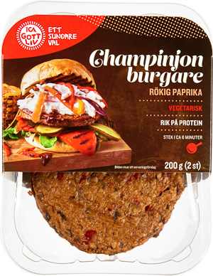 ICA Gott liv Champinjonburgare rökt paprika 7318690132424