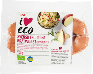 ICA I love eco Bratwurst svensk 7318690142904