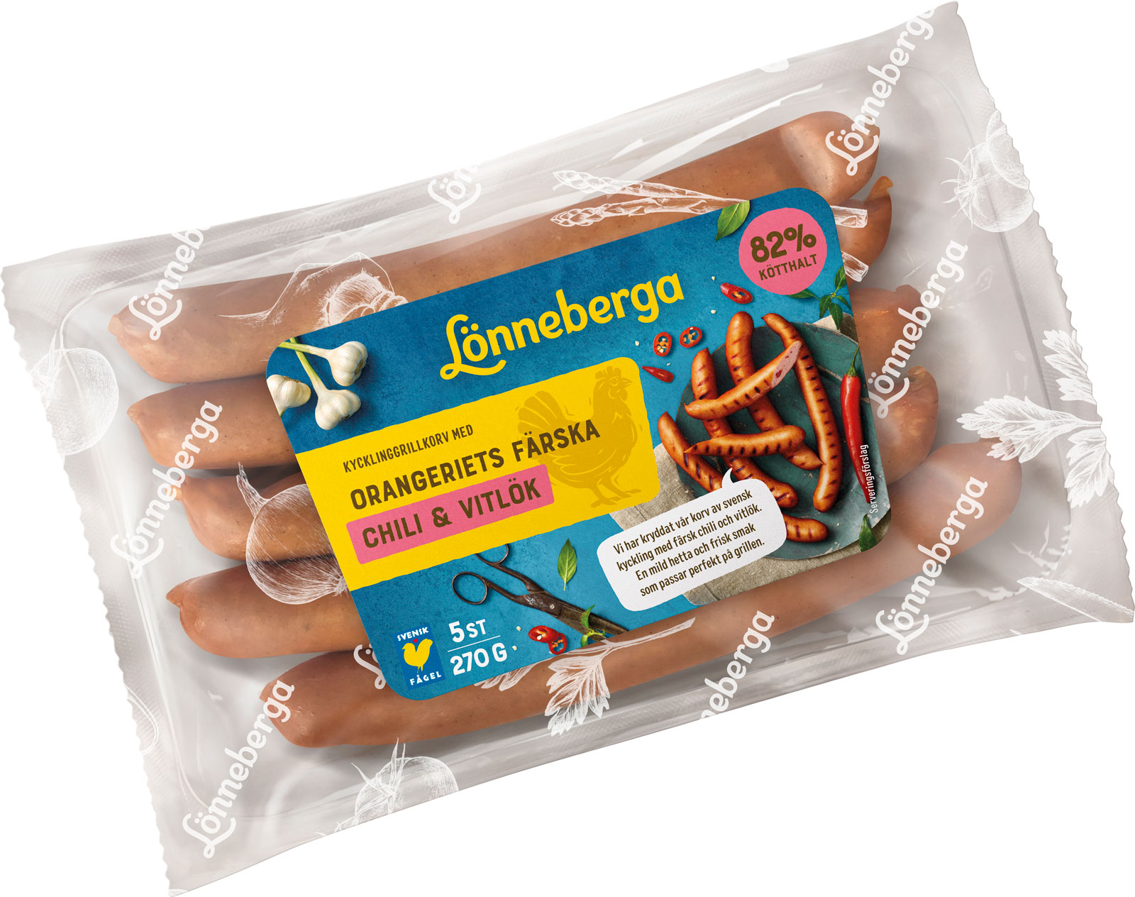 Lönneberga Kycklinggrillkorv lanseras v.11 2023 Chili Vitlök