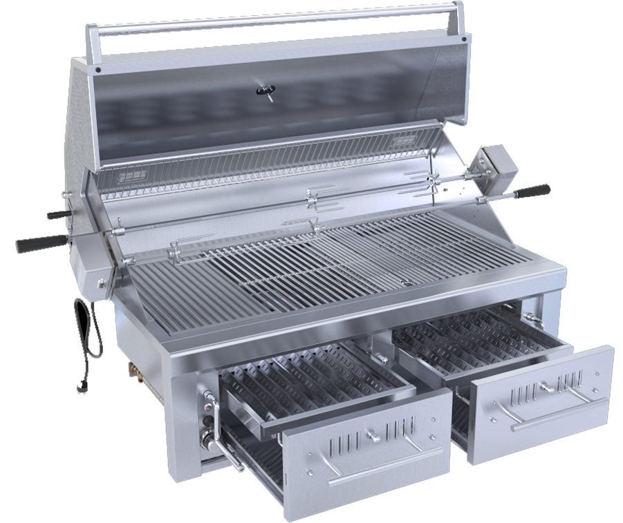 inbyggd kolgrill utekök